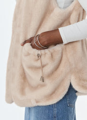  Maury Faux Fur Hooded Vest by Giovanni at Andrews 
