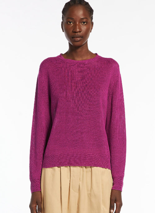 Max Mara Weekend Atzeco Long-Sleeve Linen Sweater