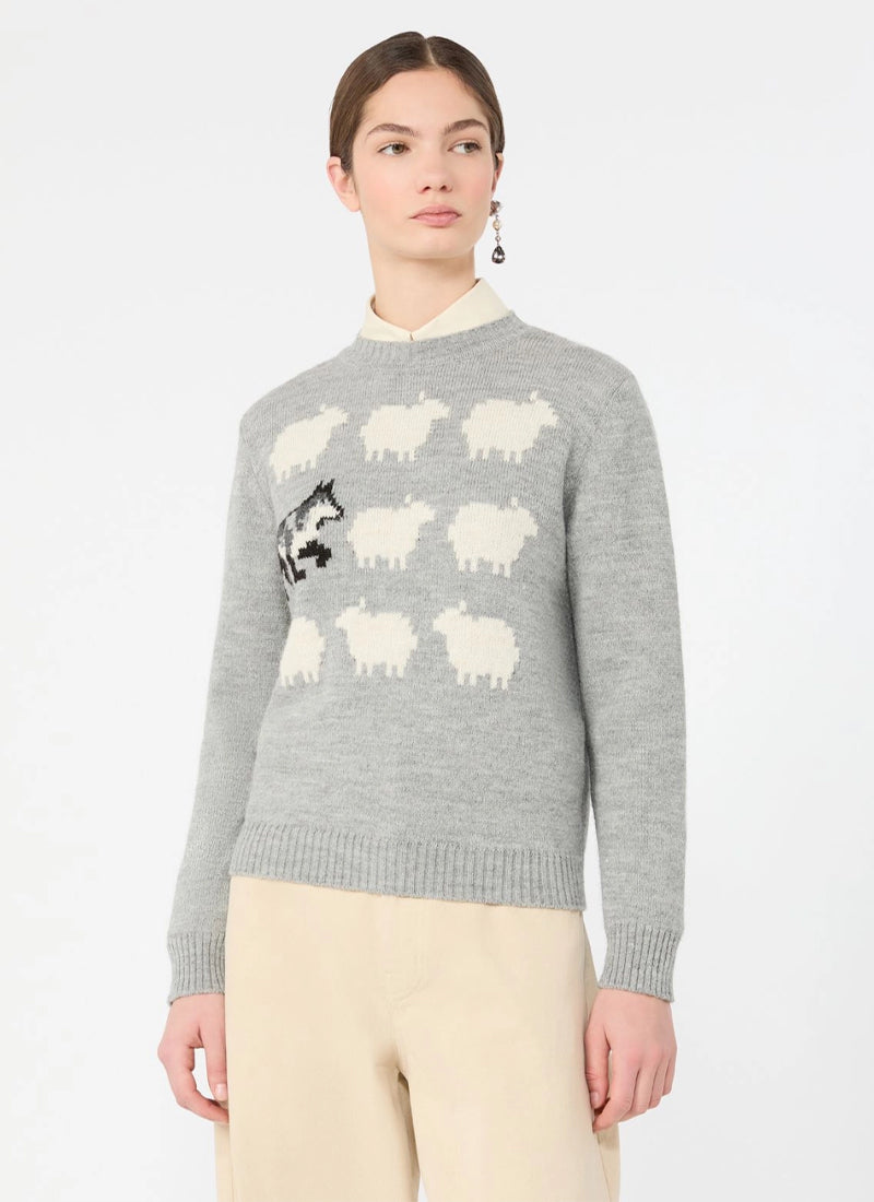 Weekend Max Mara Nitra Wolf Sheep Knit Crew