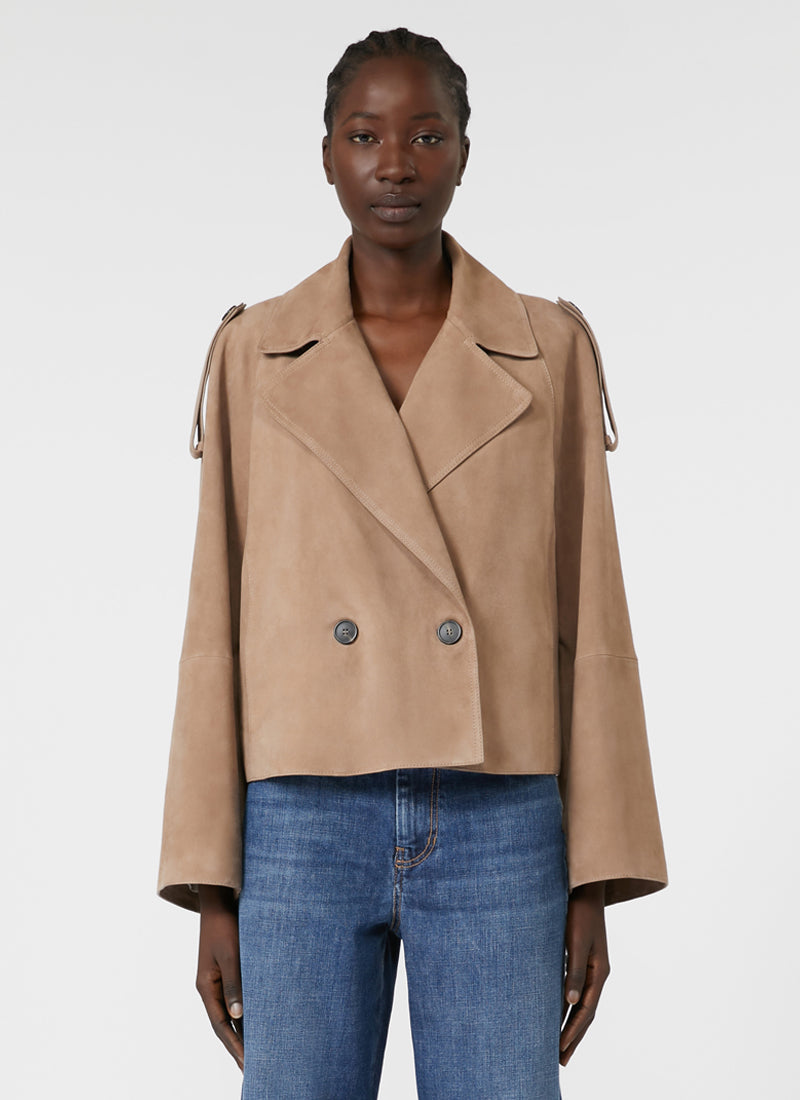 Max Mara Weekend Maga Suede Cropped Trench