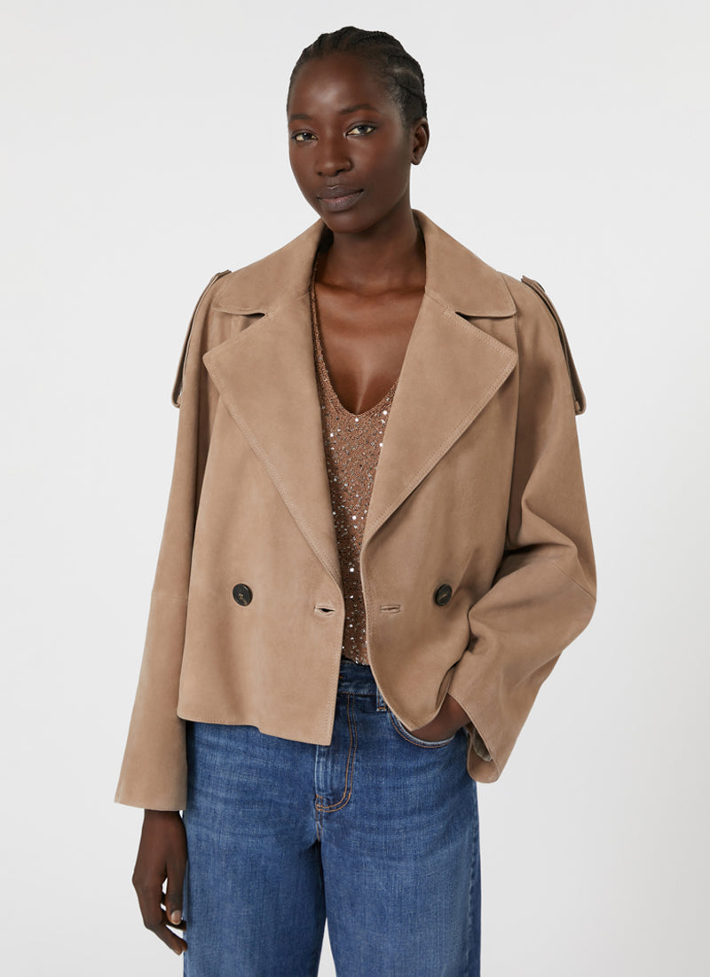 Max Mara Weekend Maga Suede Cropped Trench