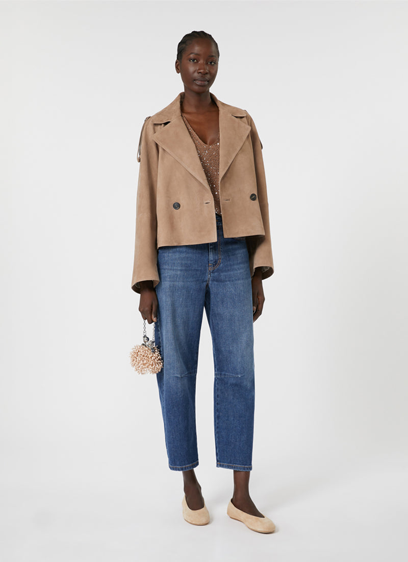 Max Mara Weekend Maga Suede Cropped Trench