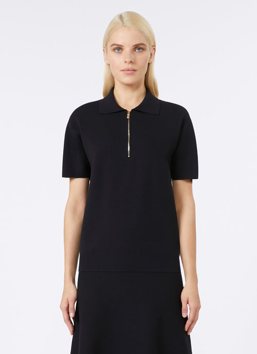 Max Mara Studio Teti Short Sleeve Zip Polo