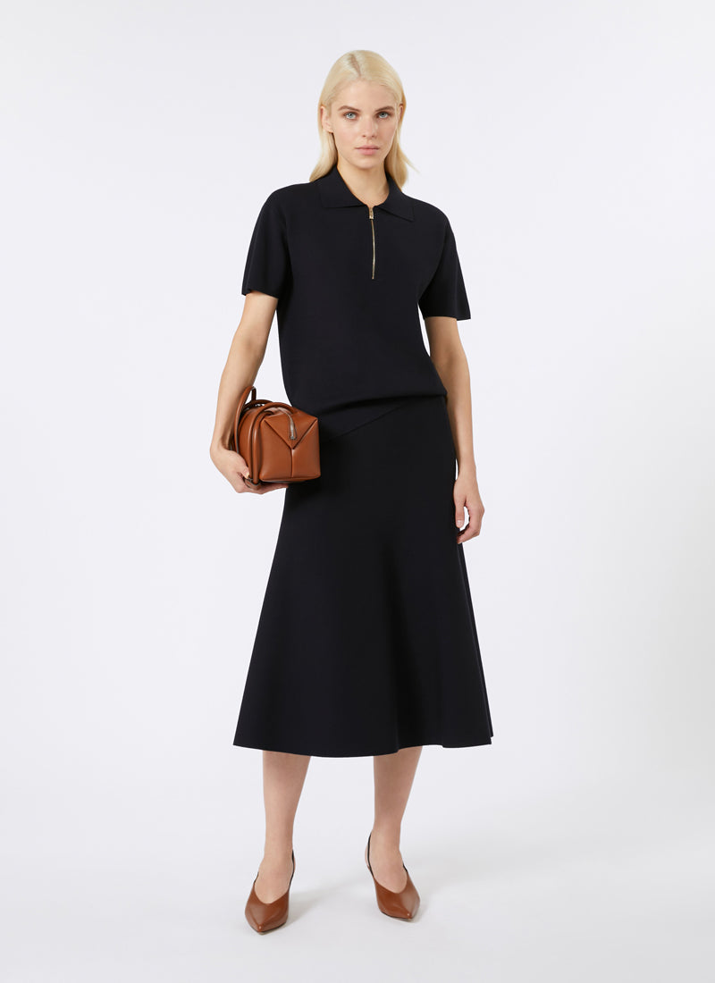 Max Mara Studio Teti Short Sleeve Zip Polo