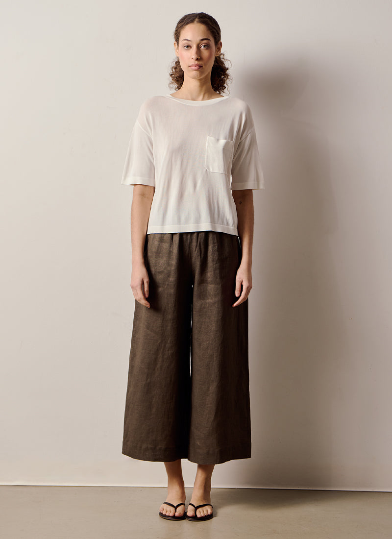 MM Girello Short Sleeve Viscose Crepe Top