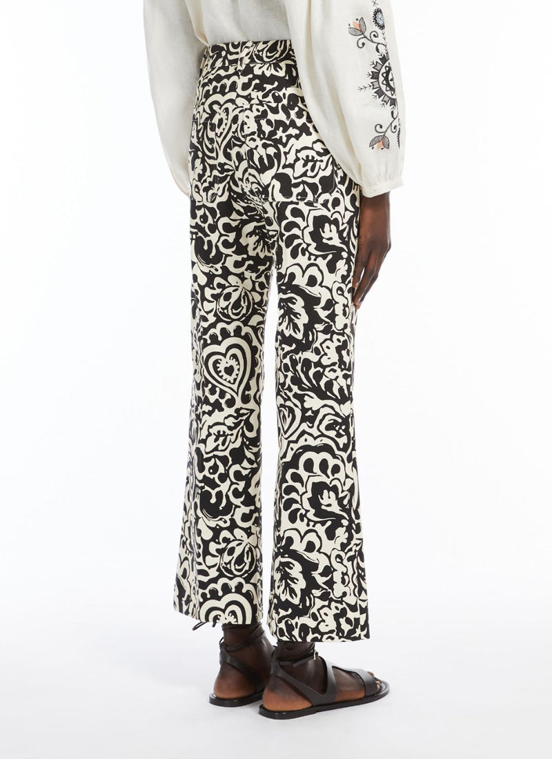 Max Mara Weekend Cadmio Batik Straight Cotton Trouser