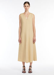 Max Mara Weekend Egoista V Neck Viscose Linen Long Dress