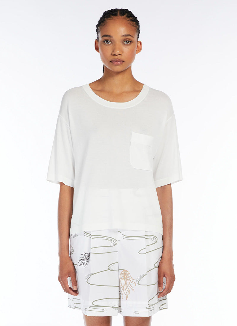 MM Girello Short Sleeve Viscose Crepe Top