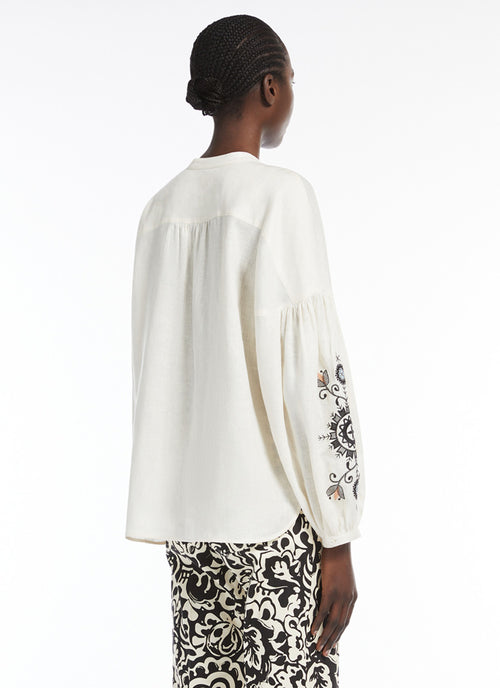 Max Mara Weekend Ilex Linen Embroidered Shirt