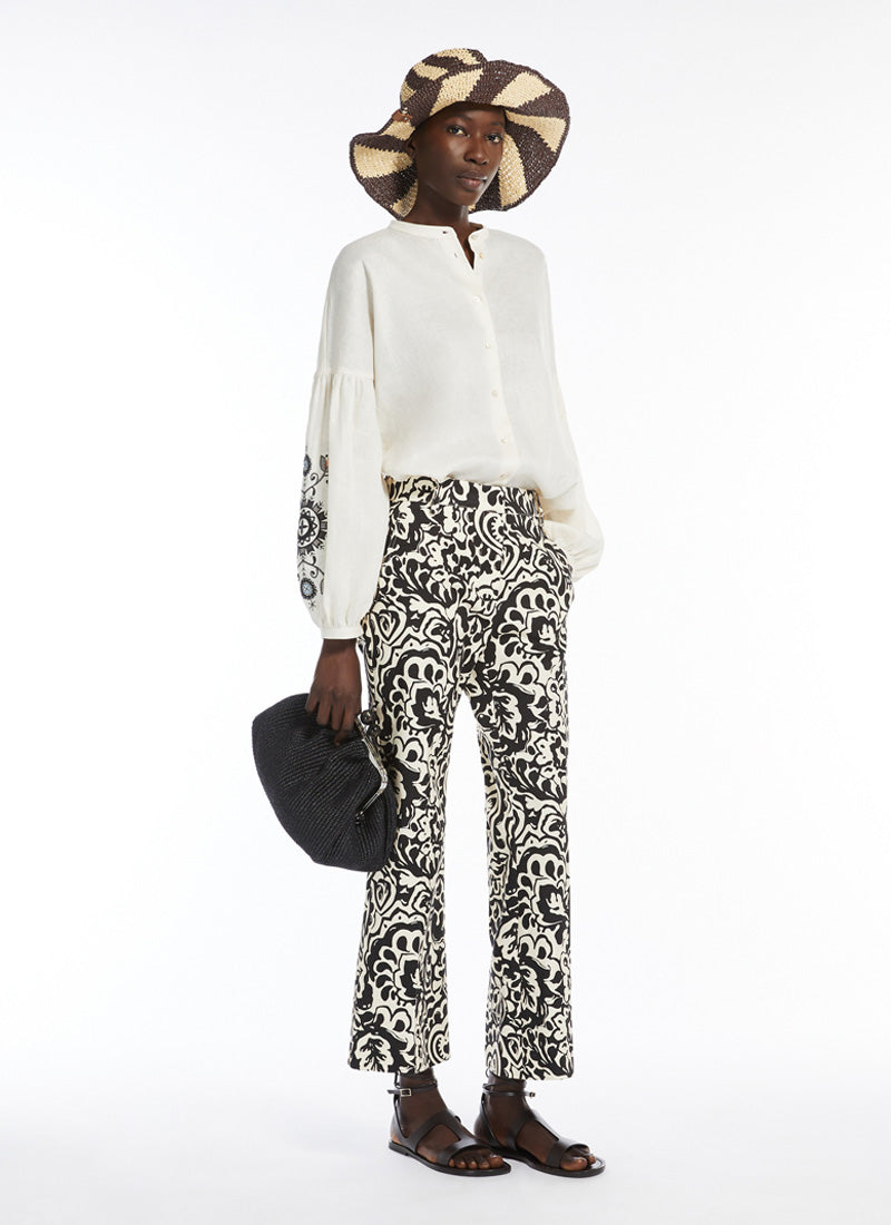 Max Mara Weekend Ilex Linen Embroidered Shirt