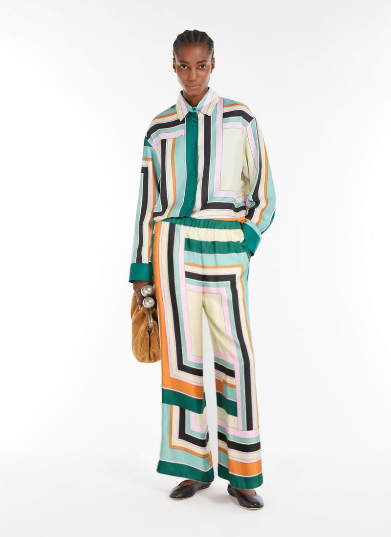 Max Mara Weekend Ottavo Graphic Silk Pant