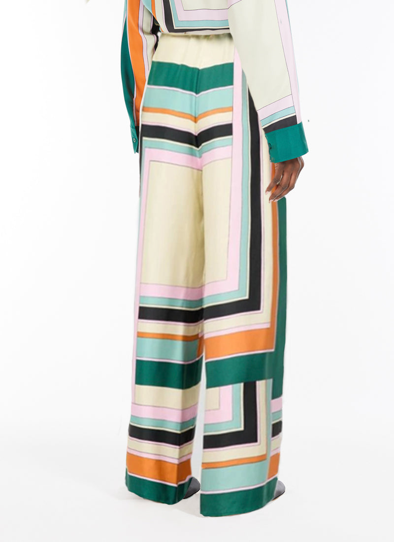 Max Mara Weekend Ottavo Graphic Silk Pant