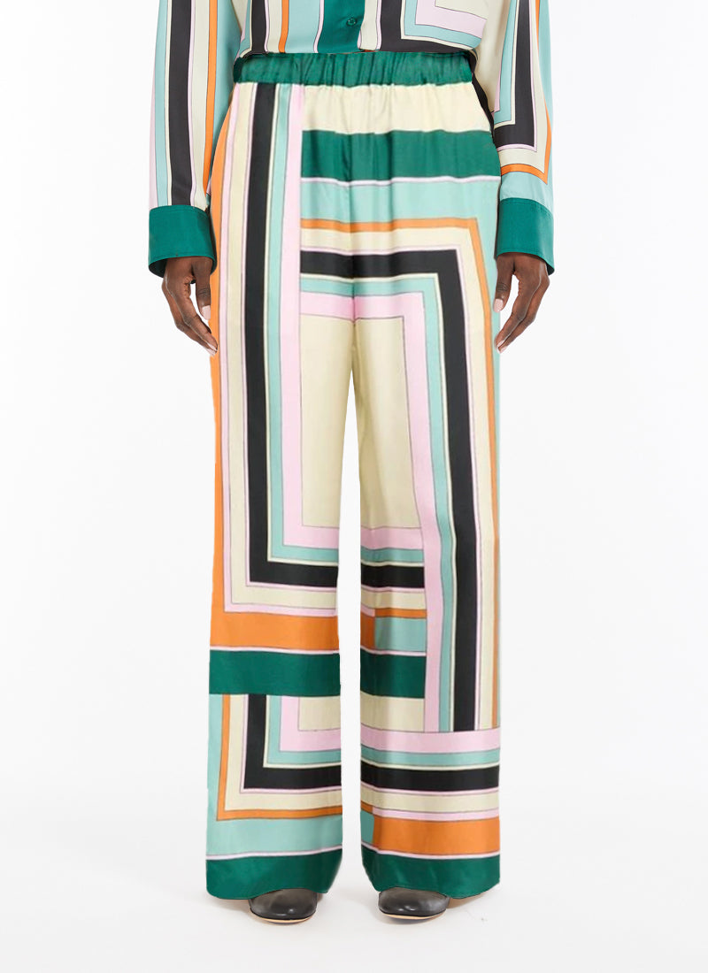Max Mara Weekend Ottavo Graphic Silk Pant