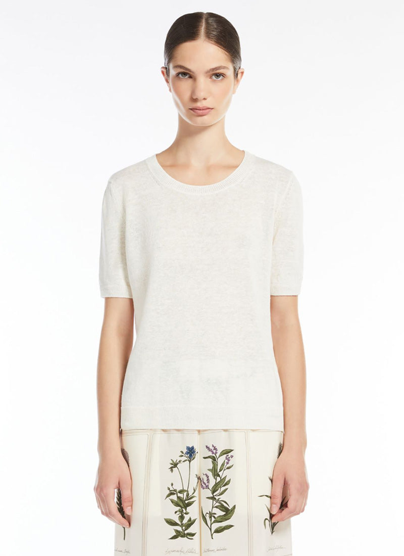 Max Mara Weekend Pancone Short Sleeve Linen Sweater