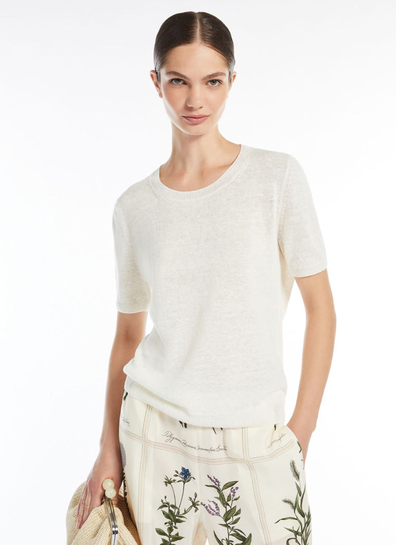 Max Mara Weekend Pancone Short Sleeve Linen Sweater