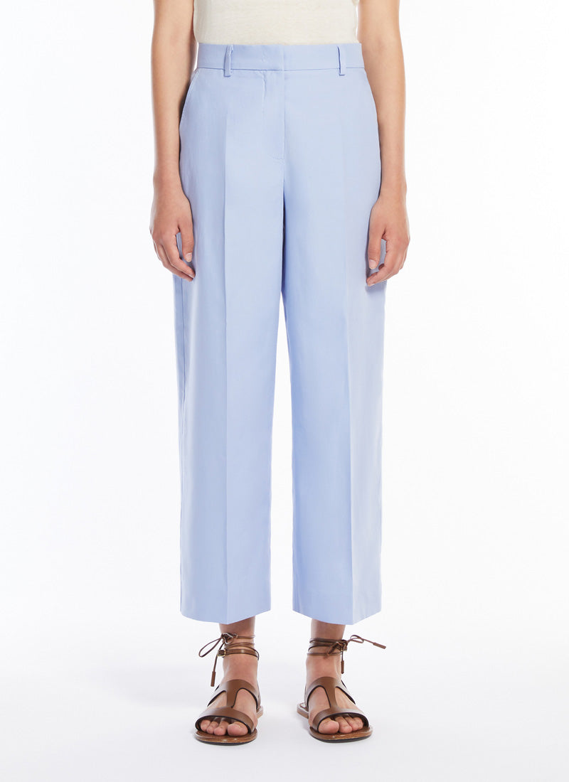 Max Mara Weekend Zircone Cropped Cotton Linen Trouser
