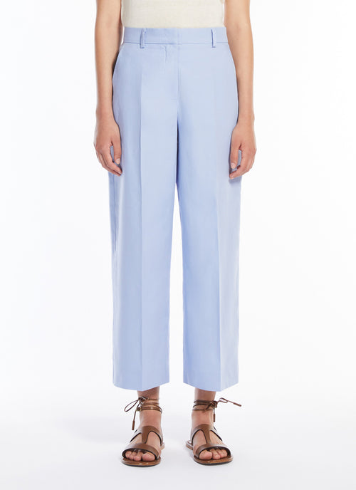 Max Mara Weekend Zircone Cropped Cotton Linen Trouser
