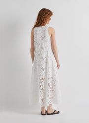 MEIMEIJ Sleeveless V-neck Lace Maxi Dress