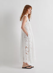 MEIMEIJ Sleeveless V-neck Lace Maxi Dress