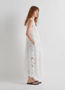 MEIMEIJ Sleeveless V-neck Lace Maxi Dress
