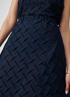 MEIMEIJ Textured Curved Hem Midi Skirt
