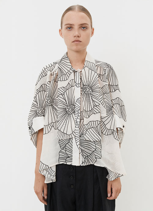 MEIMEIJ Floral Line Print Top