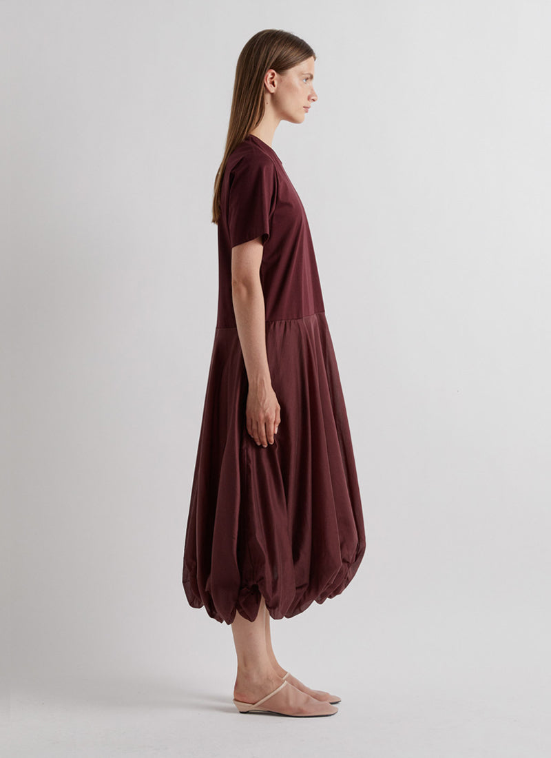 MEIMEIJ Short Sleeve Bubble Hem Midi Dress