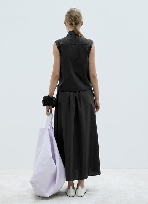 MEIMEIJ Belted Sleeveless Shirt Dress