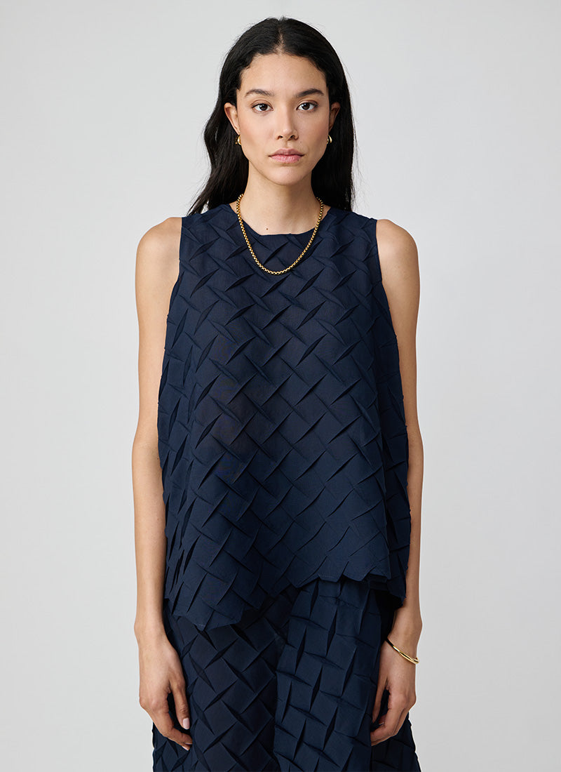 MEIMEIJ Sleeveless Textured Relaxed Top