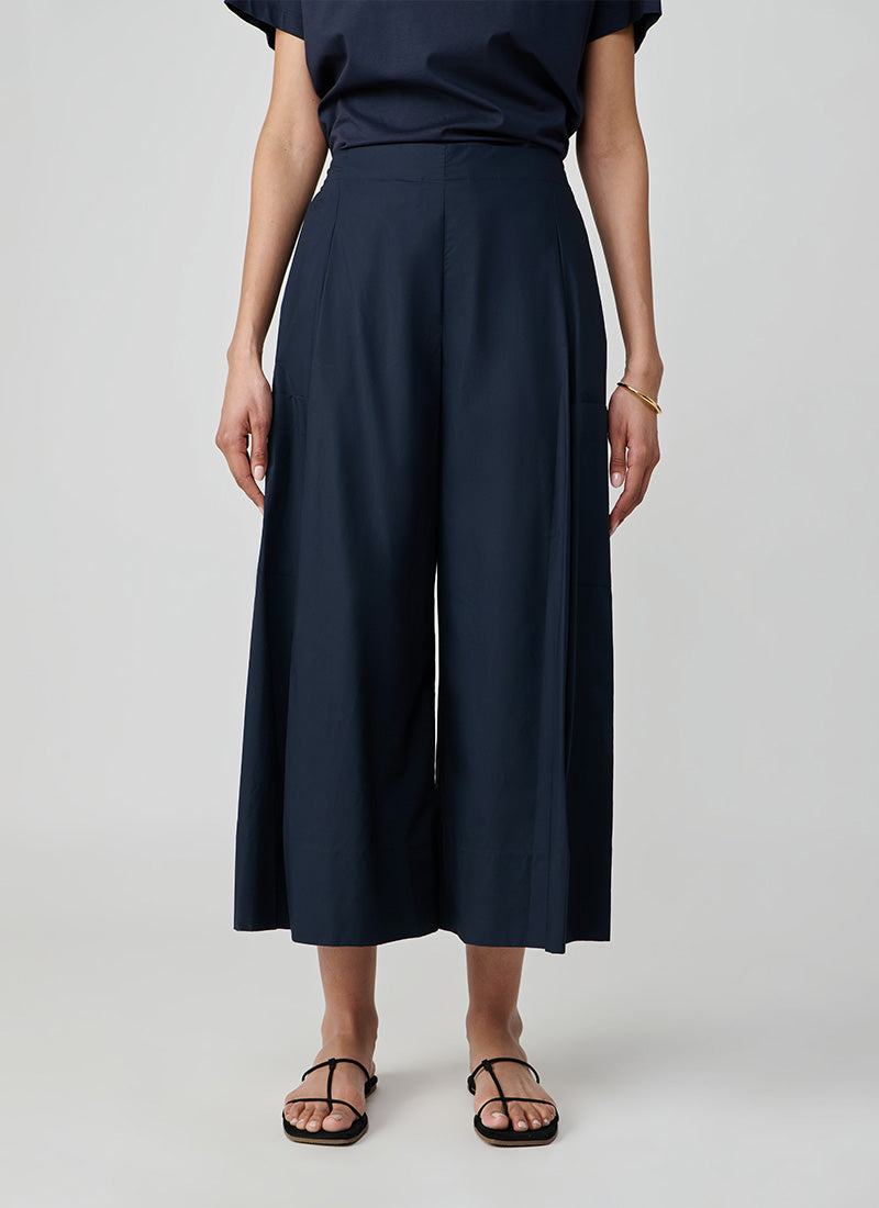 MEIMEIJ Pocket Detail Wide Leg Cropped Pants