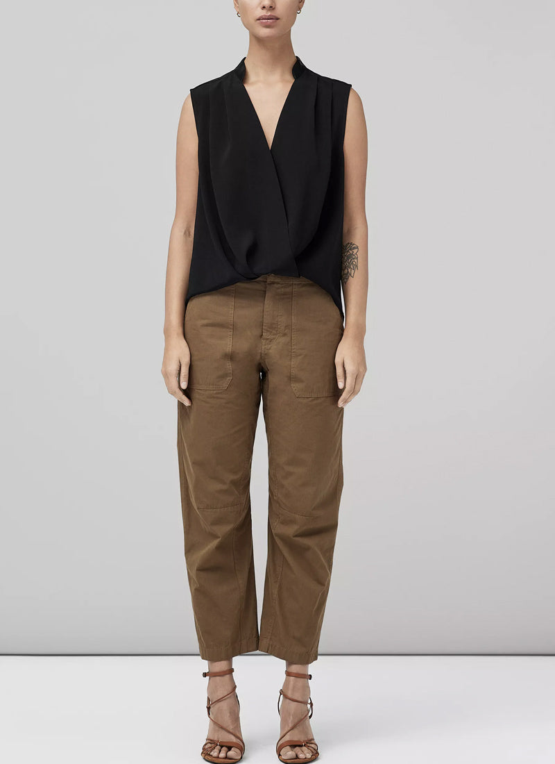 Meredith Crossover Satin Blouse