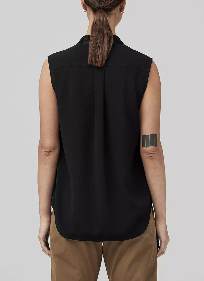 Meredith Crossover Satin Blouse