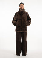 Merino Shearling High Neck Jacket
