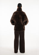 Merino Shearling High Neck Jacket