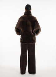 Merino Shearling High Neck Jacket