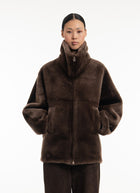 Merino Shearling High Neck Jacket