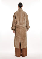 Merino Shearling Long High Neck Coat