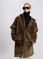 UTZON Merino Straight Long Hooded Jacket