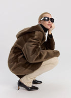 UTZON Merino Straight Long Hooded Jacket