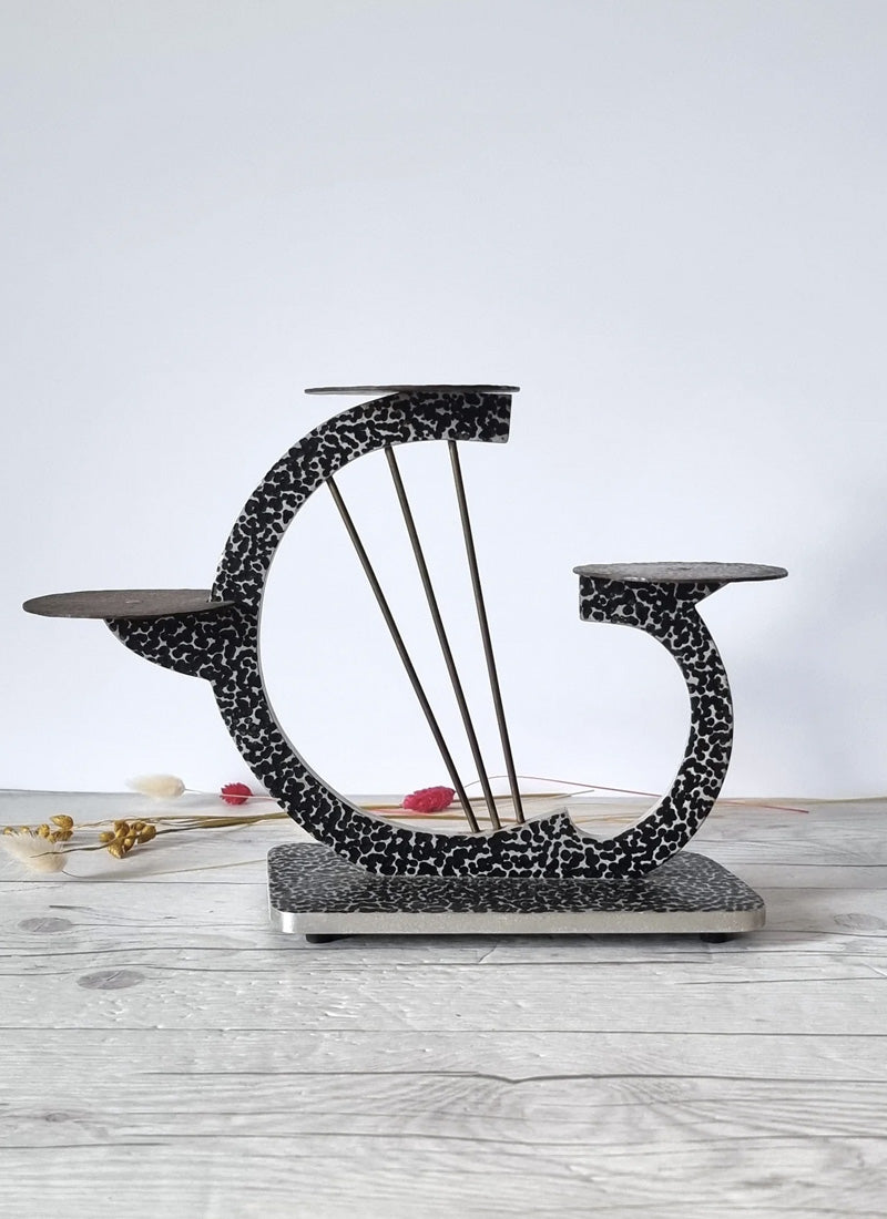 Haute Curature Brutalist Metal Cast Table Shelf, 1960s-1970s