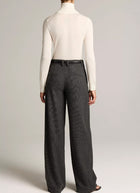 Mid Rise Tailored Wool Wide Leg Pant