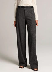 Mid Rise Tailored Wool Wide Leg Pant