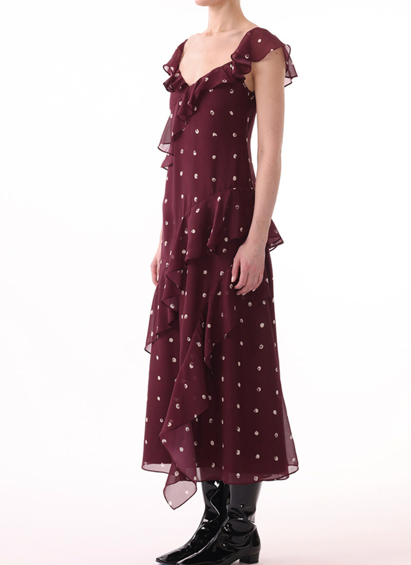 Jason Wu Flutter Sleeve Paint Dot Dress
