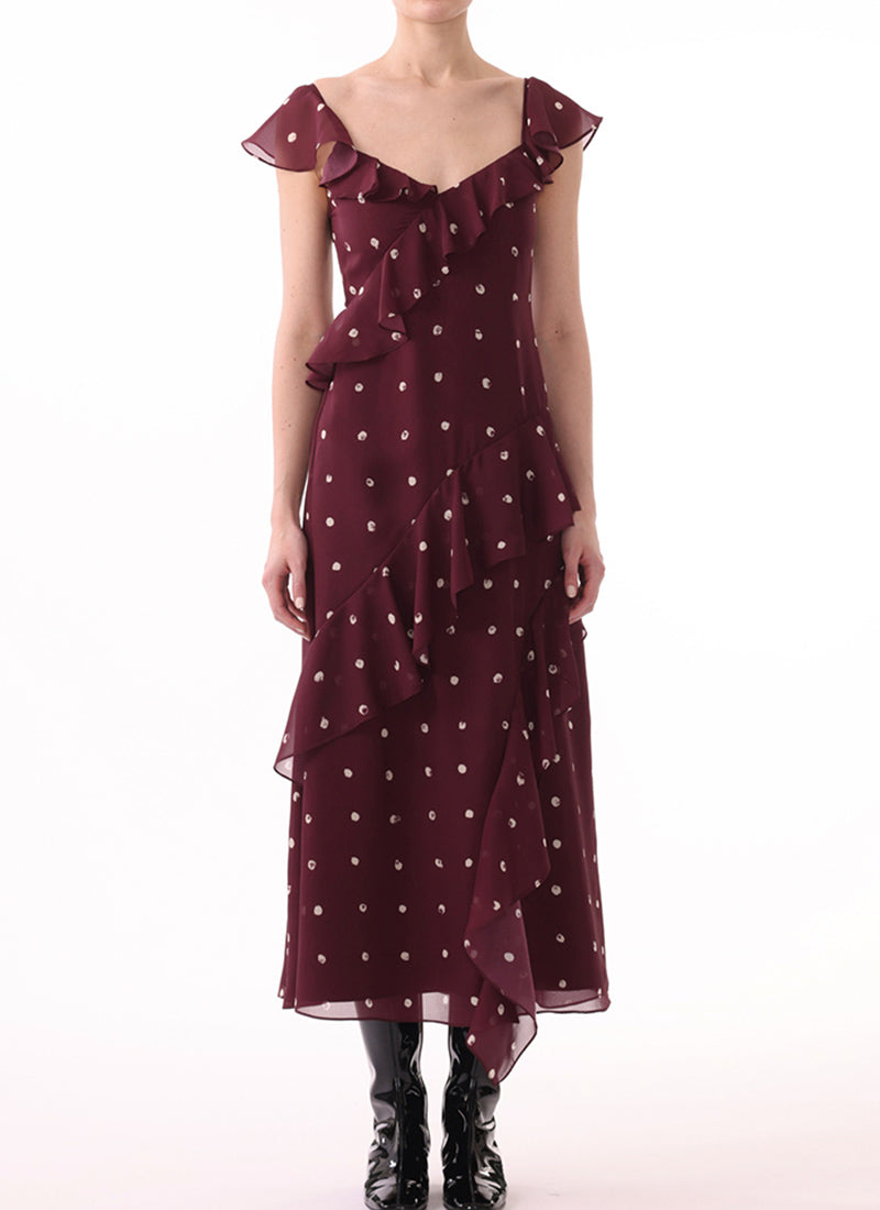 Jason Wu Flutter Sleeve Paint Dot Dress