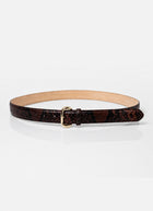Miko Thin Snake Print Leather Belt
