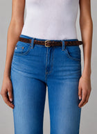 Miko Thin Snake Print Leather Belt