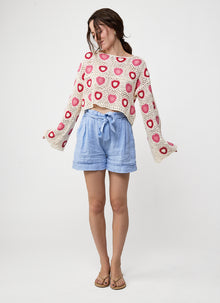 MILO'S Crochet Heart Sweater