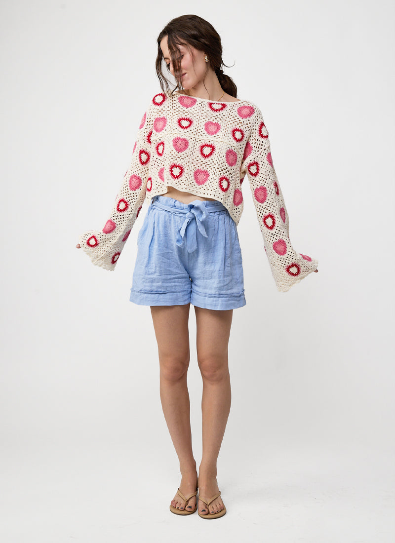 MILO'S Crochet Heart Sweater