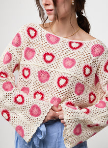 MILO'S Crochet Heart Sweater