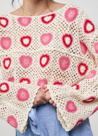 MILO'S Crochet Heart Sweater